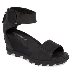 Sorel Joanie II Wedge Sandal Size 8.5 Black